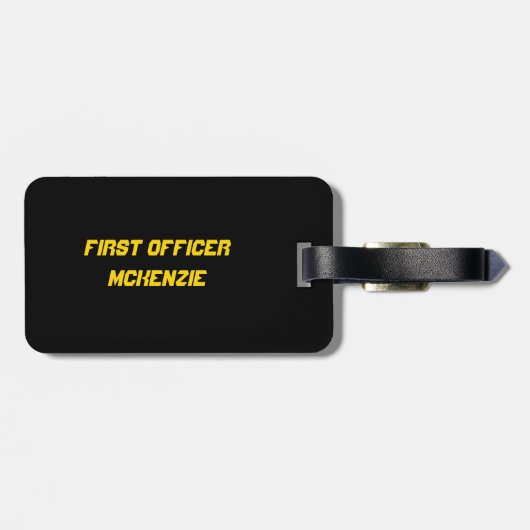 First Officer Pilot Uniform Fun Bagagelabel (Achterkant horizontaal)