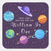 First Orbit Around the Sun Space Birthday Sticker  (Voorkant)