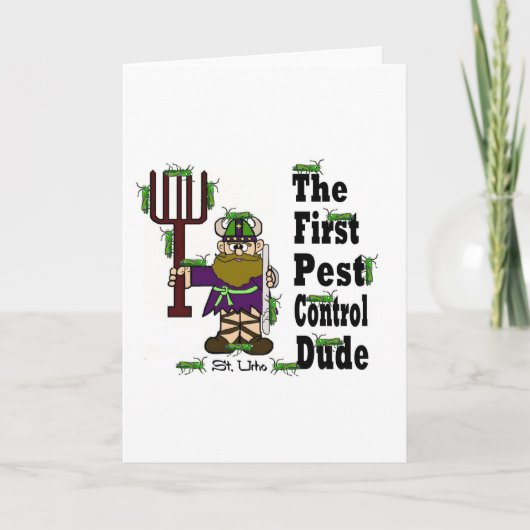 First Pest Control Man St. Urho's Day Card Kaart (Voorkant)