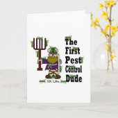 First Pest Control Man St. Urho's Day Card Kaart (Gele Bloem)