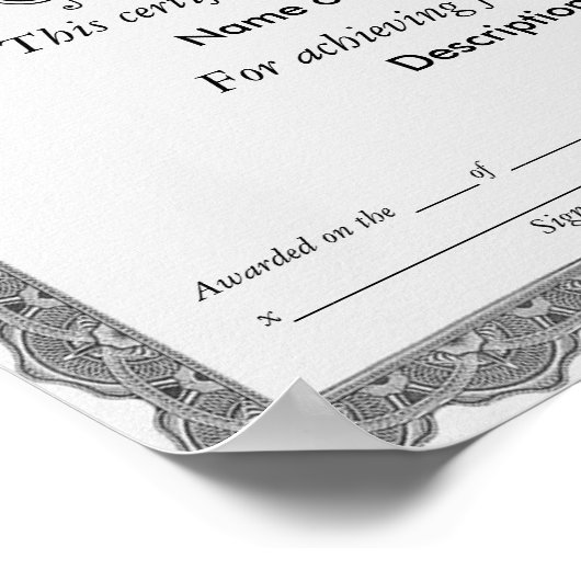 First Place Blue Ribbon Certificate Poster (Hoek)