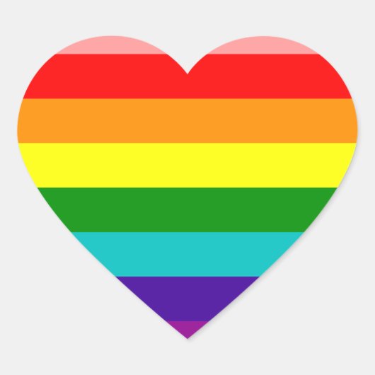 First Rainbow Gay Pride Flag Hart Sticker (Voorkant)