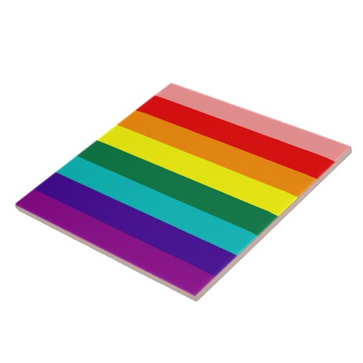 First Rainbow Gay Pride Flag Tile Tegeltje (Zijkant)