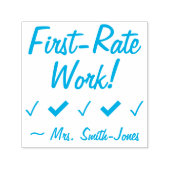 "First-rate werk!" + Onderwijsbenaming Rubber Stam Zelfinktende Stempel (Design)