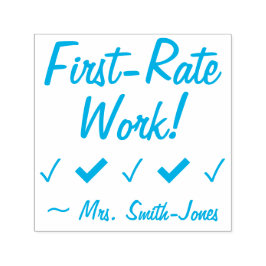 "First-rate werk!" + Onderwijsbenaming Rubber Stam Zelfinktende Stempel