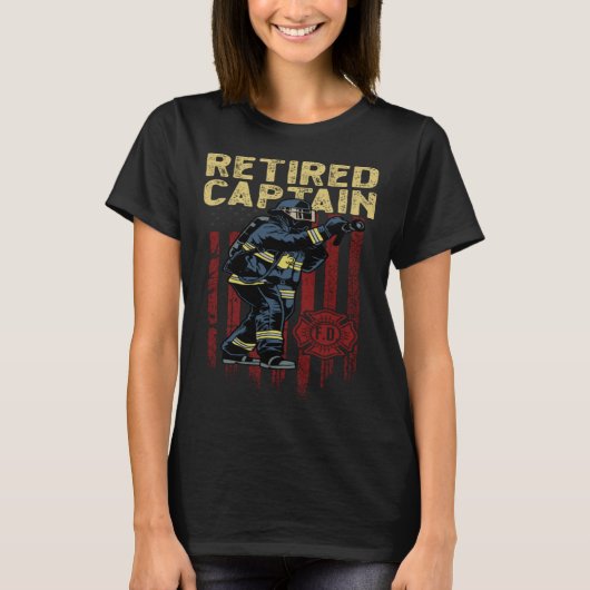 First Responder and Fireman or retired captain fir T-shirt (Voorkant)
