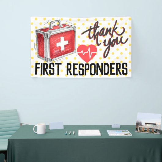 First Responder Bedankt| Eerste hulp bij coronavir Spandoek (Beurs)