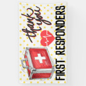 First Responder Bedankt| Eerste hulp bij coronavir Spandoek (Verticaal)