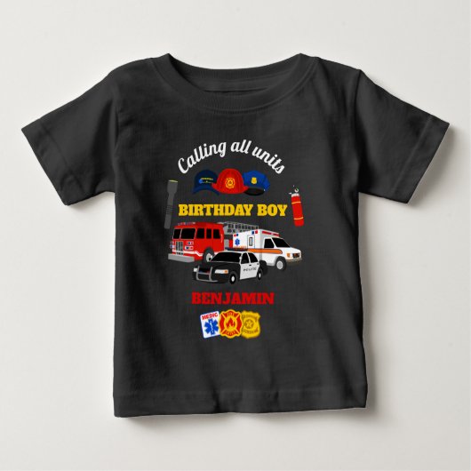 First Responder Birthday Boy shirt (Voorkant)