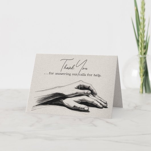 First Responder brandweer paramedicus Dank u Bedankkaart (Voorkant)