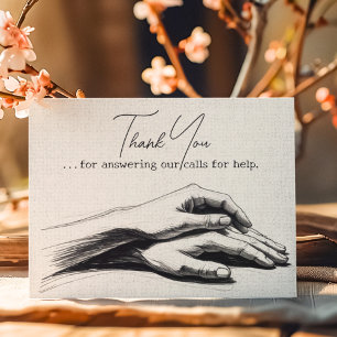 First Responder brandweer paramedicus Dank u Bedankkaart