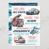 First Responder Units Verjaardagsuitnodiging Sjabl Kaart (Voorkant / Achterkant)