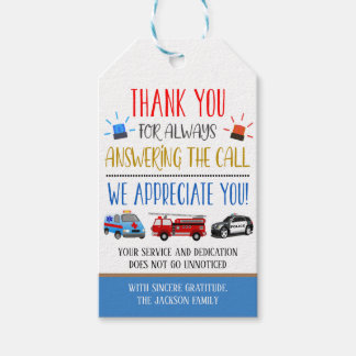 First Responders Appreciation Gift Label Cadeaulabel