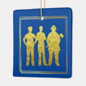 First Responders Golden Silhouette Xmas Ornament (Links)
