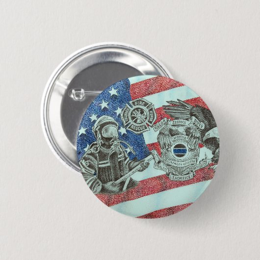 First Responders Ronde Button 5,7 Cm (Voorkant /achterkant)