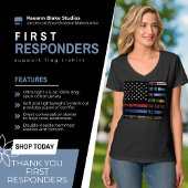 First Responders Support Flag T-shirt