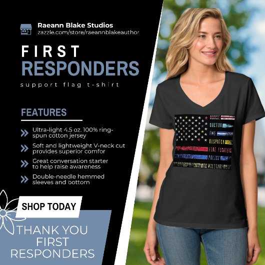 First Responders Support Flag T-shirt
