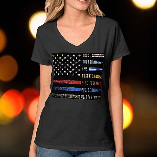 First Responders Support Flag T-shirt