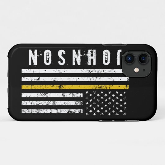 First Response Style American Gold Line Flag Case-Mate iPhone Case (Achterkant (horizontaal))