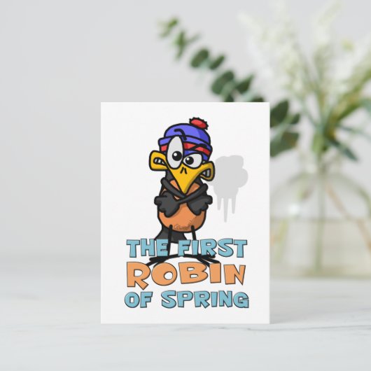 First Robin Briefkaart (Staand voorkant)