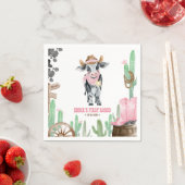 First Rodeo 1st Birthday Baby Cow Servet (Insitu)