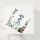 First Rodeo 1st Birthday Baby Cow Thank You Bedankjes Labels (In situ)