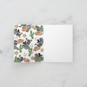 First Rodeo 1st Birthday Baby Cow Thank You Kaart (Binnen)