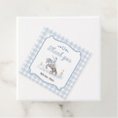 First Rodeo 1st Birthday Blue Western Bedankjes Labels (In situ)