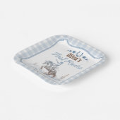 First Rodeo 1st Birthday Blue Western Papieren Bordje (Gebogen)