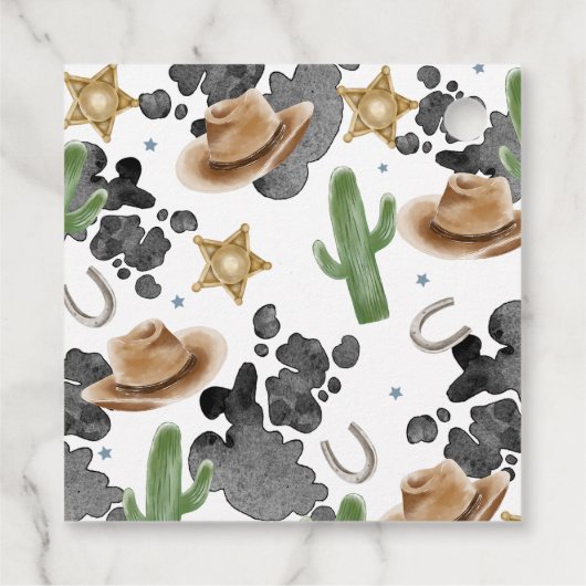 First Rodeo 1st Birthday Cute Animals Wild West Bedankjes Labels (Achterkant)