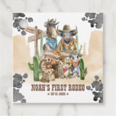 First Rodeo 1st Birthday Cute Animals Wild West Bedankjes Labels (Voorkant)