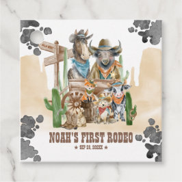 First Rodeo 1st Birthday Cute Animals Wild West Bedankjes Labels