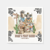 First Rodeo 1st Birthday Cute Animals Wild West Servet (Voorkant)