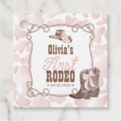 First Rodeo 1st Birthday Dusty Pink Bedankjes Labels (Voorkant)