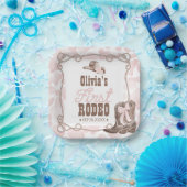 First Rodeo 1st Birthday Dusty Pink Papieren Bordje (Feest)