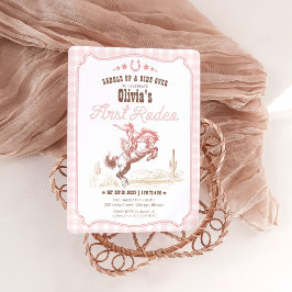 First Rodeo 1st Birthday Girl Western Cowgirl  Kaart