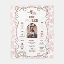 First Rodeo 1st Birthday Milestone Sign Fleece Deken