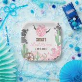 First Rodeo 1st Birthday Pink Boho Wild West Papieren Bordje (Feest)