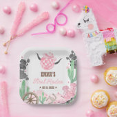 First Rodeo 1st Birthday Pink Boho Wild West Papieren Bordje (Feest)