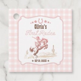 First Rodeo 1st Birthday Pink Western Bedankjes Labels