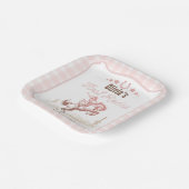 First Rodeo 1st Birthday Pink Western Papieren Bordje (Gebogen)