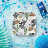 First Rodeo 1st Birthday Rustic Wild West Papieren Bordje (Feest)