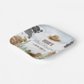 First Rodeo 1st Birthday Rustic Wild West Papieren Bordje (Gebogen)