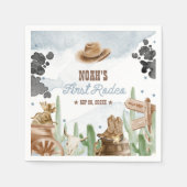 First Rodeo 1st Birthday Rustic Wild West Servet (Voorkant)