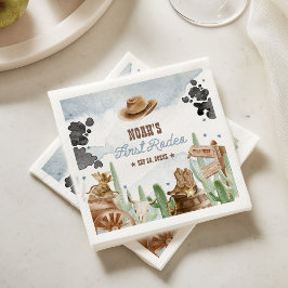 First Rodeo 1st Birthday Rustic Wild West Servet