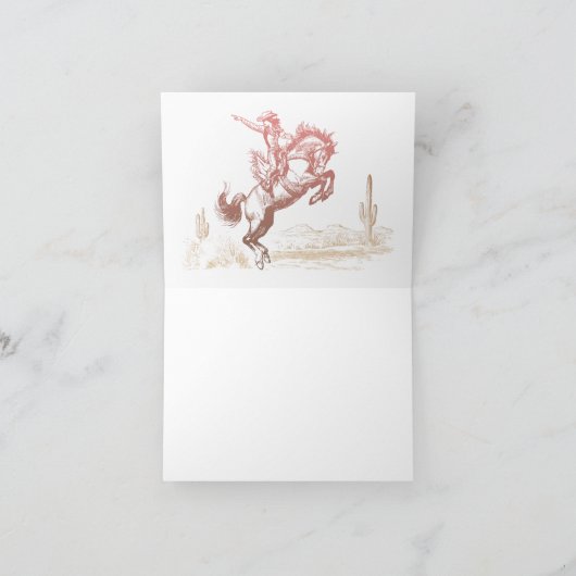 First Rodeo 1st Birthday Western Bedankkaart (Binnen)