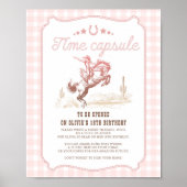 First Rodeo 1st Birthday Western Time Capsule Sign Poster (Voorkant)