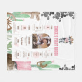 First Rodeo Baby Cow Wild West Milestone Sign  Fleece Deken (Voorkant (Horizontaal))
