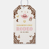 First Rodeo Birthday Girl, Fun Cowgirl Birthday Cadeaulabel (Voorkant)