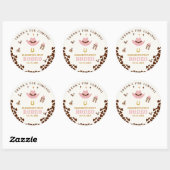 First Rodeo Birthday Girl, Fun Cowgirl Birthday Ronde Sticker (Vel)